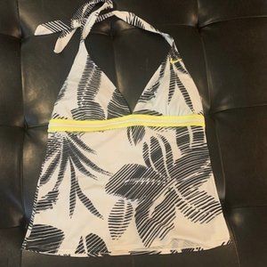 Nike Swim Tankini Halter Leaf Print 10 EUC